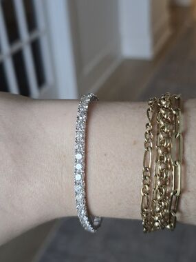 14k White Gold 10ct Lab Diamond Bracelet